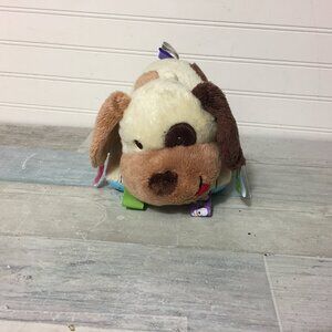 Taggies Plush Puppy Dog Rattle Kids II Cream Brown Tan Eye Patch